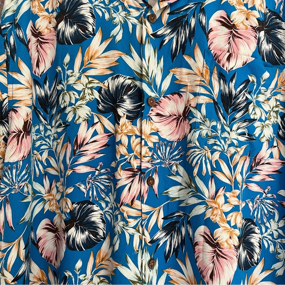 Tommy Bahama Uluhu Fronds Silk Camp Shirt XXL Picasso Blue - Picture 6 of 8